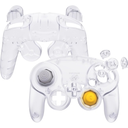 EXTREMERATE Clear Faceplate Backplate for Nintendo Gamecube Controller, Custom Diy Replacement Housing Shell Cover