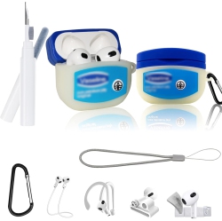 WEDOSUCES 8In1 Vaselin Case for Airpods 3 Accessories With Pen, Cartoon 3D Funny Protective Cover Kit for Airpods 3Rd