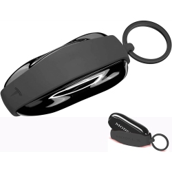 REMOTEOVERSTOCK for Tesla Model X Skin Cover Keychain Remote Key Fob Key Chain Accessory Smart Key Protective Protector Case In Black