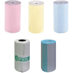 YOSUGAR 5 Rolls 57X25MM Thermal Paper, 3 Rolls Colorful Paper, 1 Roll Striker Paper, 1 Roll Label Paper for Mini