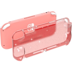 NANANINO Switch Lite Clear Glitter Case, Switch Lite Case, Switch Lite Soft Tpu Case - In Coral