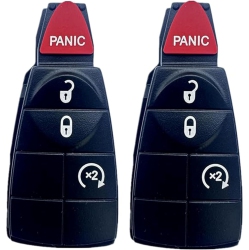 TEENPULL 2 PCs Key Fob Cover Replacement for Chrysler, Dodge Ram, Caravan, Silicone Keyless Entry Remote Skin for Town &