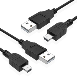 WZHENB 2 Pack 3.3Ft Mini USB Charger Cable for Gopro Hero 3 Plus, Replacement USB 2.0 Type A Male to Mini B Charging Cable