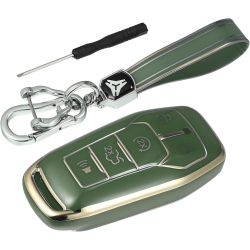 ACROPIX Key Fob Cover Key Fob Shell Protector Keyless Case Fit for Ford Fusion With Keychain - Pack Of 1 In Green