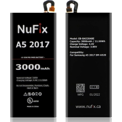 NUFIX Y Replacement for Samsung A5 2017 3000Mah Compatible Replacement Y Eb-Ba520Abe Eb-Ba520Aba Sm-A520W