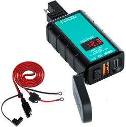 BLUEFIRE Motorcycle USB Charger, Sae to USB Adapter Cable, USB C Motorcycle Power Socket, Waterproof Fast Charger