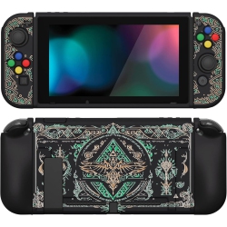 PLAYVITAL Zealprotect Soft Protective Case for Nintendo Switch, Flexible Cover Protector for Switch With Tempered Gl