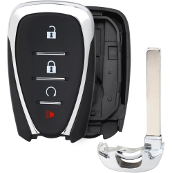 KEYMALL Keyles Entry Car Key Fob Case Shell Cover Replacement With Uncut Emergency Key 4-Buttons for Chevrolet Cruze