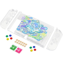 PLAYVITAL Transparent Protective Case for Nintendo Switch, Soft Tpu Slim Case Cover for Nintendo Switch Joycon Console