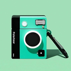 MOYDOLO Compatible for Camera Airpods Case 1/2, Retro Camera Protective Silicone Skin Case for Airpods, Kids Teens Boys Girls