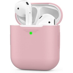 AHASTYLE Silicone Case Cover [Front Visible] Compatible With Airpods 2 (2019) (Pink)