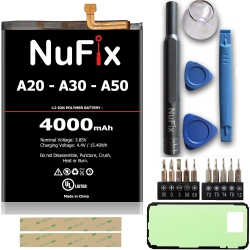 NUFIX Replacement Y for Samsung A50 A30 A30S A20 4000Mah Compatible Y Eb-Ba505Abu Eb-Ba505Abe (Complete