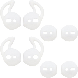 ALXCD Ear Gel for Airpods, Ear Cover Ear Tips, 1 Pair Ear Tips & 2 Pair Anti-Slip Sport Soft Silicone Replacement
