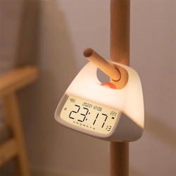 YOULIGHTS Portable Night Light Alarm Clock With Calendar, Temperature, Humidity Display, Desktop Atmosphere Light, Stepless Dimming