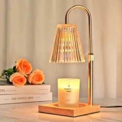 YOULIGHTS Glass Candle Warmer Lamp \w Timer, Dimmable Candle Lamp Warmer for Jar Candles, Height Adjustable Lamp Candle Warmer, Living Room Vintage