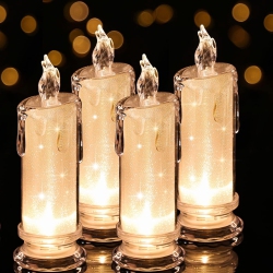 YOULIGHTS 4PCs Led Candles, Flameless Pillar Candles, Battery Operated Candles/fake Candle, Velas Artificiales Para Decoracion In White