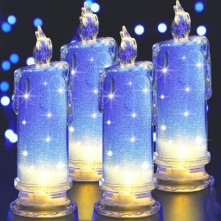 YOULIGHTS 4PCs Led Flameless Candles, Led Pillar Candles, Battery Included, Velas Artificiales Para Decoracion for Valentine's Day Wedding Birthday