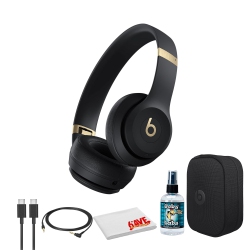 Beats by Dr. Dre Solo 4 Wireless Headphones (Black and Gold) Bundle