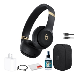 Beats by Dr. Dre Solo 4 Wireless Headphones (Black and Gold) Bundle