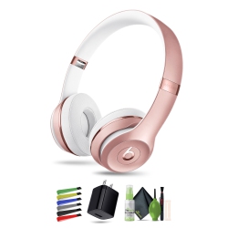 Beats Solo3 Wireless On-Ear Headphones (Rose Gold) Bundle With Accessories