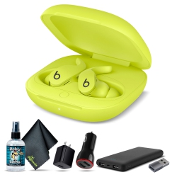 Beats Fit Pro Noise-Canceling True Wireless In-Ear Headphones (Yellow) Bundle And Accessories