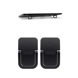 HLD Portable Keyboard Riser, Mini Invisible Laptop Stand for Desk Computer Keyboard Macbook Notebook Stand Riser Aluminum (2PCs) (Black)