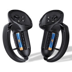 HLD Upgraded Controller Grips Cover Compatible \w Meta Quest 3S/quest 3 Accessories, All-Silicone Controller Grips for Quest 3S/quest 3 \w Battery