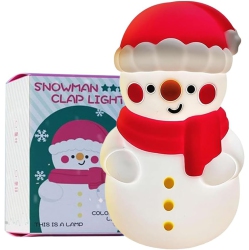 YOULIGHTS Christmas Led Night Light, 3-Level Dimmable Nursery Christmas Tree Nightlight Decorations, Silicone Pinchable Touch Christmas Snowman Color