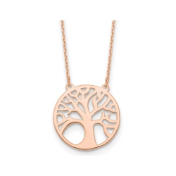 GEM AND HARMONY 14K Rose Tree Of Life Pendant Necklace With Chain In Gold