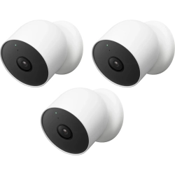 GOOGLE - Nest Cam Battery 3 Pack Indoor/outdoor Wire Free Security Cameras Smart Video Surveillance - In White