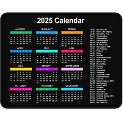 RISOPHY 2025 Calendar Mouse Pad, Square New Year 2025 Mousepad, Anti-Slip Rubber Backing, Stitched Edges, Smooth Surface