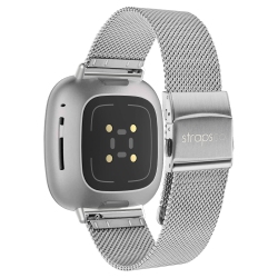 STRAPSCO Pro Mesh Strap for Fitbit Versa 3 - - Medium-Long In Silver