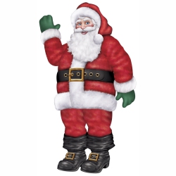BEISTLE Club Pack Of 12 Jointed Waving Santa Claus Christmas Decorations 5.5'