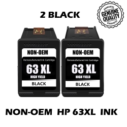 BESTONER [High Yield] 2Bk Remanufactured Ink Cartridge Replacement for HP 63Xl HP63 Ink - HP Deskjet 1110 1112 2130 3630 3632 Envy 4510 4516 4520