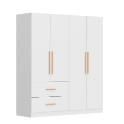 HOMSEE Multi-Functional Wardrobe Armoire \w Hanging Rod, Adjustable Shelves, And Two Spacious Drawers for Bedroom Storage (63" W X 19.5" D X 70.9