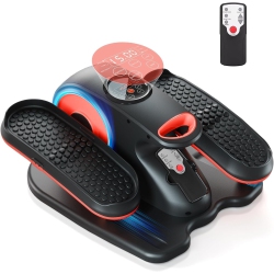 COOLHUT Under Desk Elliptical Machine Fully Assembled, Portable Ellipse Seated Pedal Electric Leg Exerciser for Seniors, 12 Adjustable Speeds \w