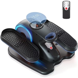 COOLHUT Under Desk Elliptical Machine Fully Assembled, Portable Ellipse Seated Pedal Electric Leg Exerciser for Seniors, 12 Adjustable Speeds \w