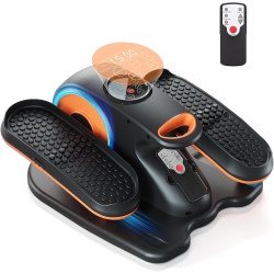 COOLHUT Under Desk Elliptical Machine Fully Assembled, Portable Ellipse Seated Pedal Electric Leg Exerciser for Seniors, 12 Adjustable Speeds \w