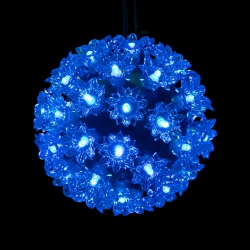NORTHLIGHT Led Lighted Hanging Starlight Floral Sphere Outdoor Christmas Decoration- 6" - In Blue