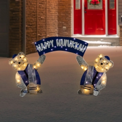 NORTHLIGHT Led Lighted Polar Bear "happy Hanukkah" Sign Outdoor Christmas Decoration - 30