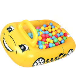 POOL CENTRAL Inflatable Kiddie Car Ball Pit Pool Float - 46" - In Yellow