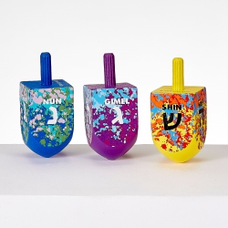 RITE LITE Large Splash Wooden Deidel Hanukkah Game - 2.25