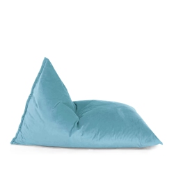 LOTUS LOUNGE CHAIR Large Ecogami Velvet Bean Bag Cover - 59" X 43.25" - Mint In Blue