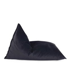 LOTUS LOUNGE CHAIR Large Ecogami Velvet Bean Bag Cover - 59" X 43.25" - In Black