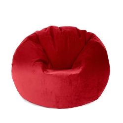 LOTUS LOUNGE CHAIR Large Round Leaf Velvet Bean Bag Cover - 39.25" X 39.25" - In Red