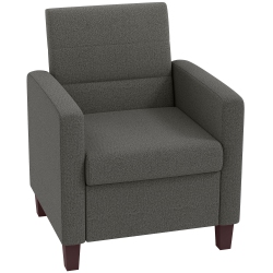 HOMCOM Modern Armchair, Fabric Accent Chair With Seat Cushion And Non-Slip Pads for Living Room, Bedroom, Dark In Grey
