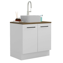 MADESA Bathroom Cabinet With 2 Doors And 2 Shelves Wooden Storage Unit for Toiletries, Towels, Ideal for Bathroom Organization And Decluttering –