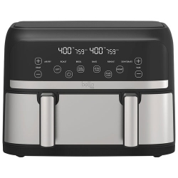 BELLA PRO Refurbished (Excellent) - Mini Trizone Flex Air Fryer - 3.8L (4Qt) - Stainless Steel