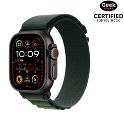 Open Box - Apple Watch Ultra 2 (GPS + Cellular) 49mm Black Titanium Case with Dark Green Alpine Loop - Large