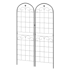 OUTSUNNY 2 PCs Garden Trellis for Climbing Plants, 71 X 20 In Outdoor Metal Trellis Plant Support Laces Trellises for Patio, Lawn, Backyard